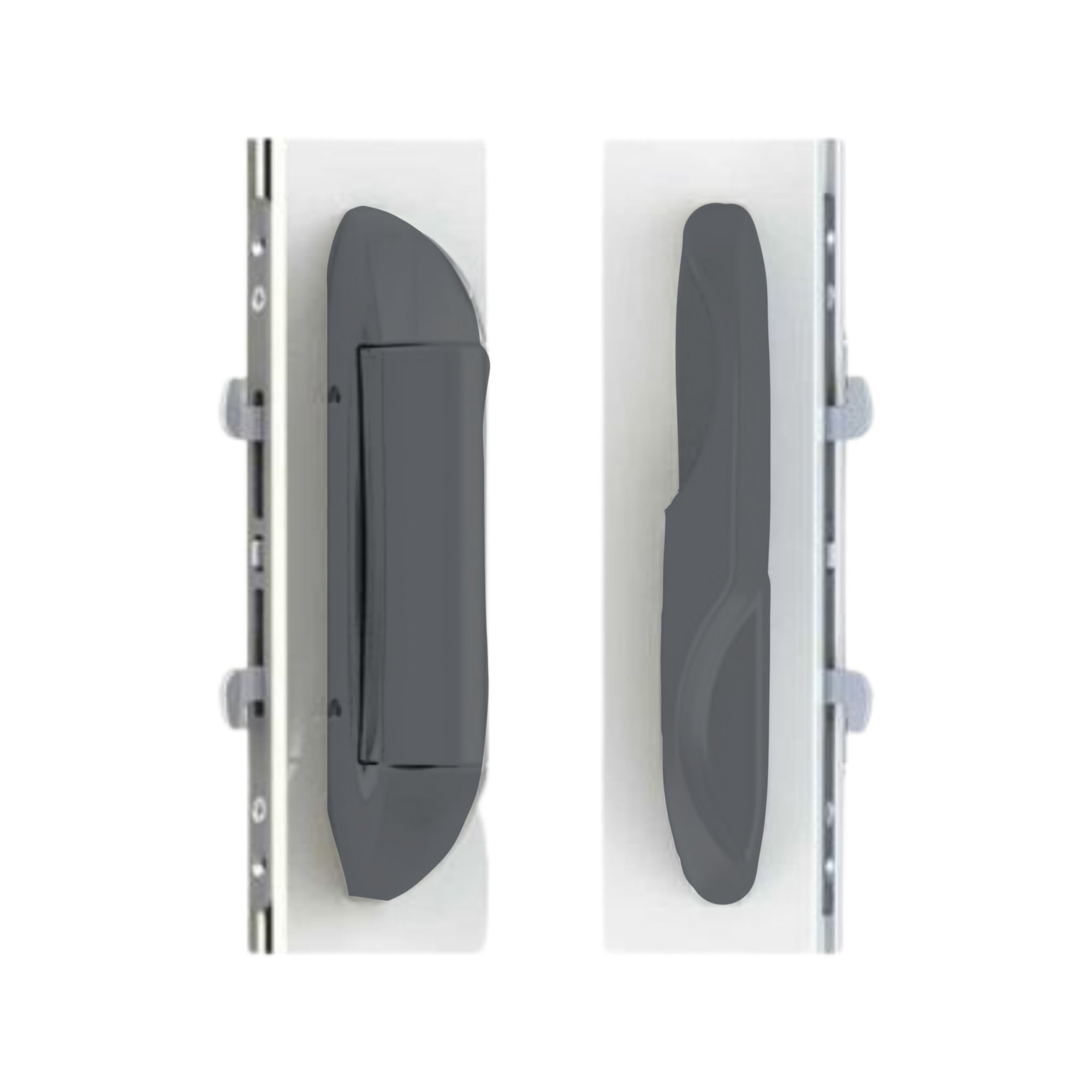 (DH-595-PEWTER-DARK-GREY) Interlock Intuition Sliding Door Handle Kit - Garage and Sliding Door Hardware